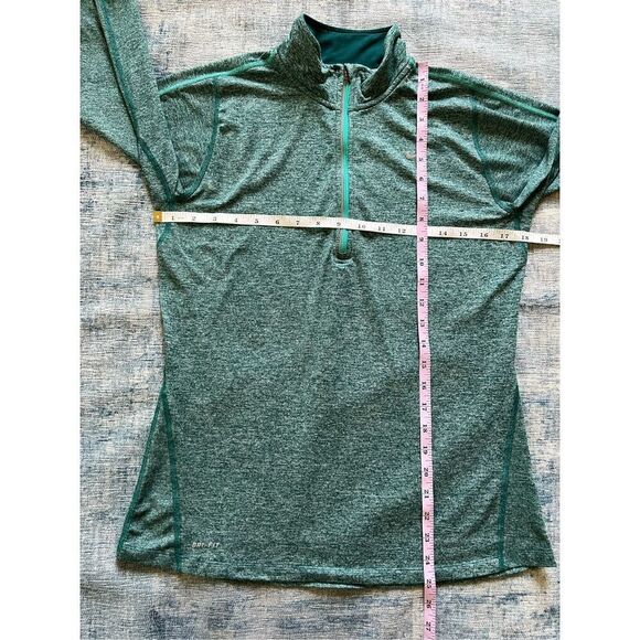 Nike Blue Green Elements Dri Fit Running Long Sleeve 1/4 Zip Top Medium - Picture 7 of 7